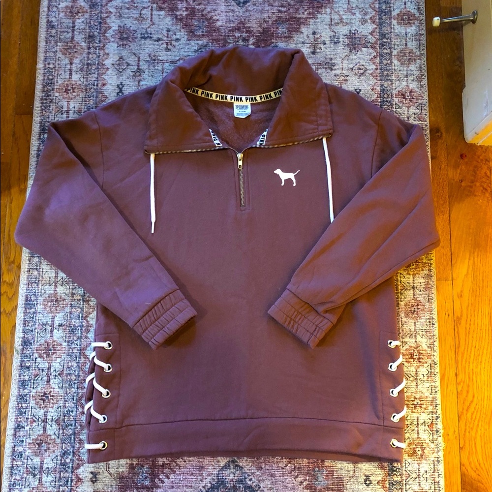 PINK 💕 mauve quarter zip sweatshirt
